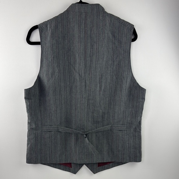 John Varvatos Gray Striped Suit Vest - Picture 2 of 12
